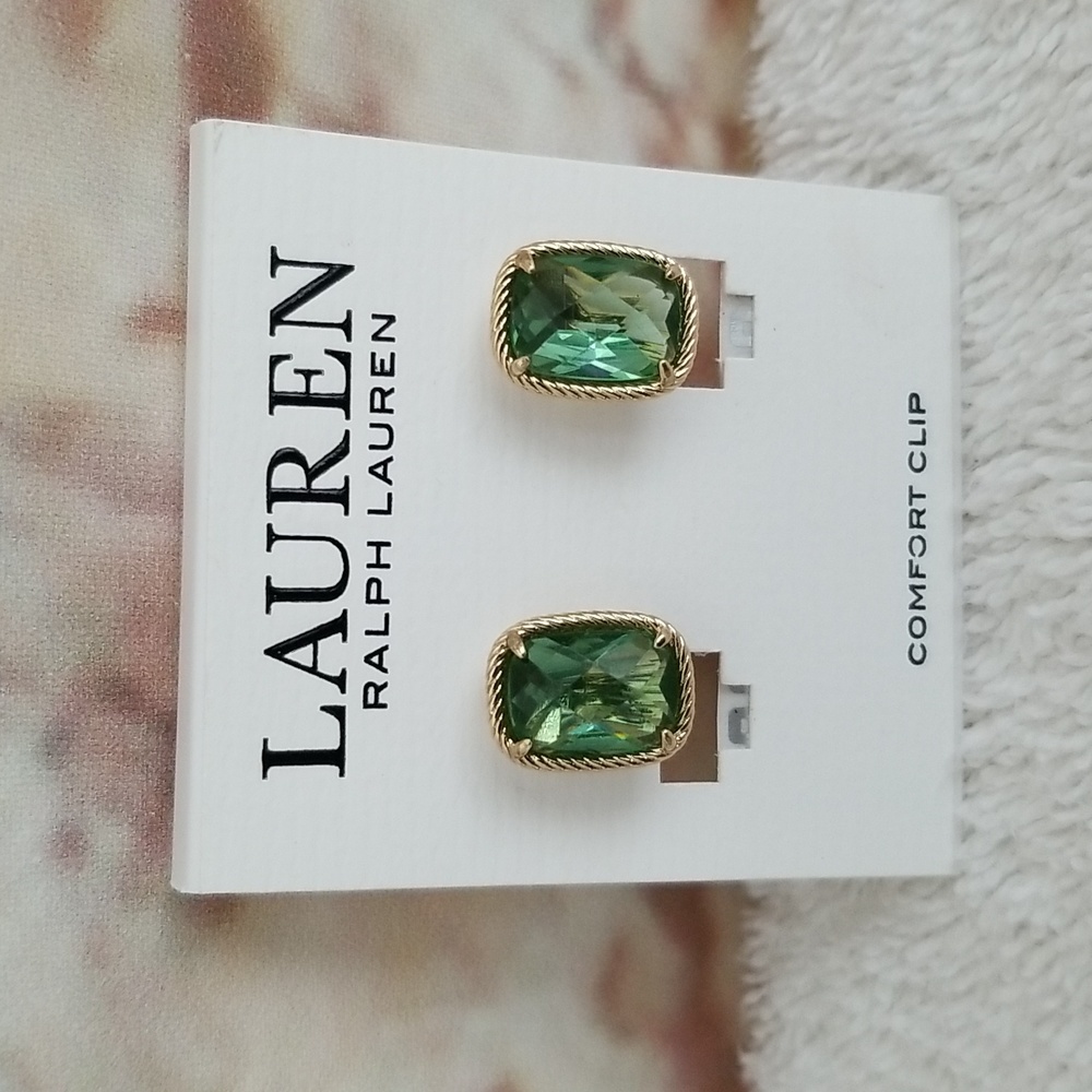 New Ralph Lauren Stone Clip Earrings